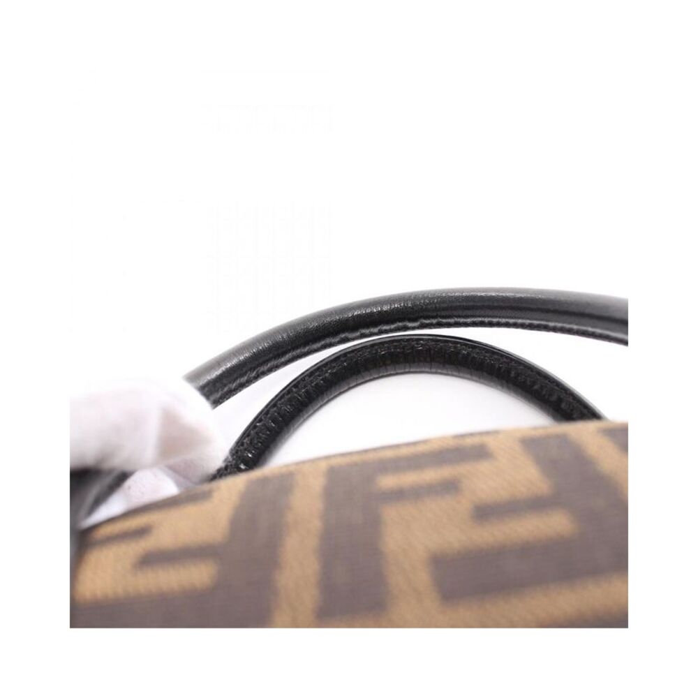 Pre Loved Fendi Selleria Mini Zucca Canvas and Leather Handbag Brown - Picture 7 of 8